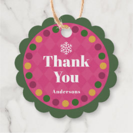 Family Christmas Thank You Red Bedankjes Labels