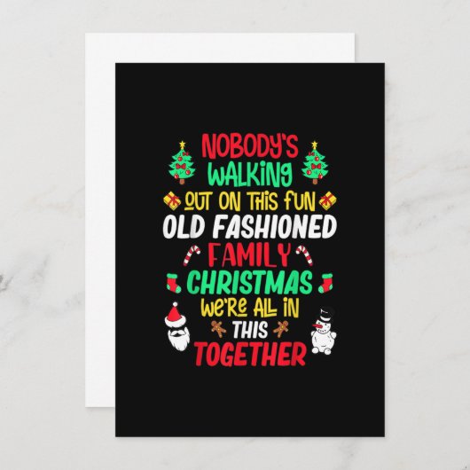 Family Christmas Vacation Pajamas Funny XMAS Ugly Kaart (Voorkant / Achterkant)