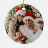 Family Christmas Watercolor Stockings Photo Keramisch Ornament (Achterkant)