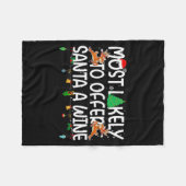 Family Christmas Xmas Most Likely To Offer Santa A Fleece Deken (Voorkant (Horizontaal))