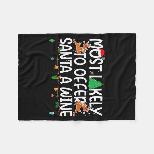 Family Christmas Xmas Most Likely To Offer Santa A Fleece Deken (Voorkant (Horizontaal))