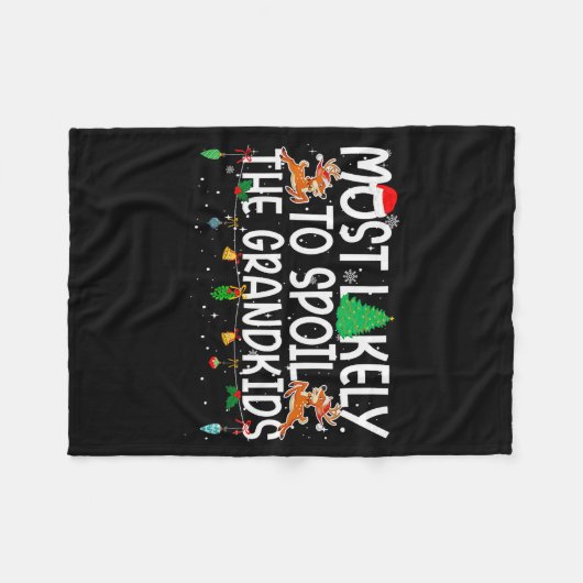 Family Christmas Xmas Most Likely To Sil The Grand Fleece Deken (Voorkant (Horizontaal))
