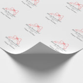 Family comes first red bow family name holidays cadeaupapier (Hoek)