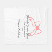 Family comes first red bow family name holidays fleece deken (Voorkant (Horizontaal))