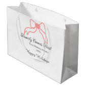 Family comes first red bow family name holidays groot cadeauzakje (Achterkant Gekanteld)