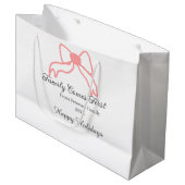 Family comes first red bow family name holidays groot cadeauzakje (Voorkant Gekanteld)