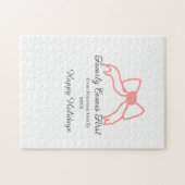 Family comes first red bow family name holidays legpuzzel (Horizontaal)