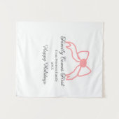 Family comes first red bow family name holidays wandkleed (Voorkant (horizontaal))