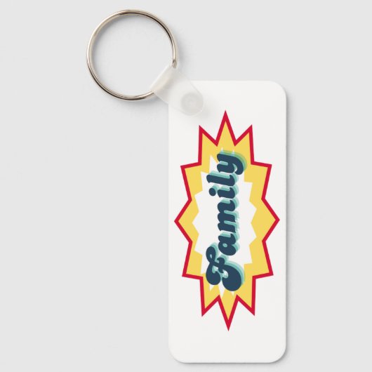 Family, comic book pop design sleutelhanger (Voorkant)