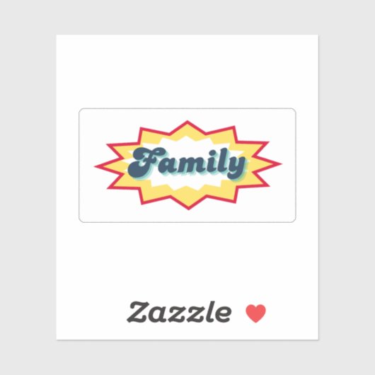 Family, comic book pop design sticker (Vel)