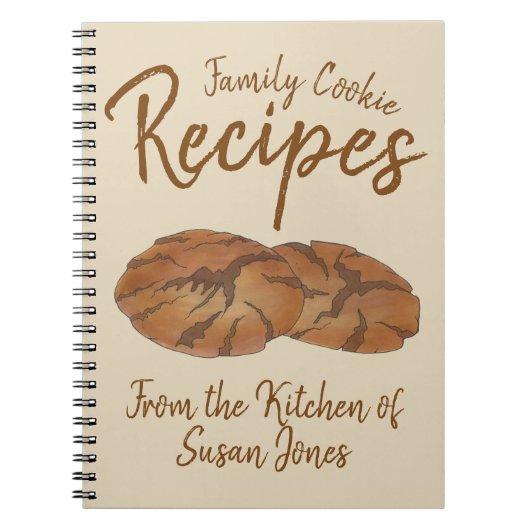 Family Cookie Recipes Personalized Gingersnap Notitieboek (Voorkant)