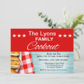 Family Cookout Picnic | rode en witte gingham Kaart (Staand voorkant)