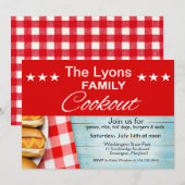 Family Cookout Picnic | rode en witte gingham Kaart (Voorkant / Achterkant)