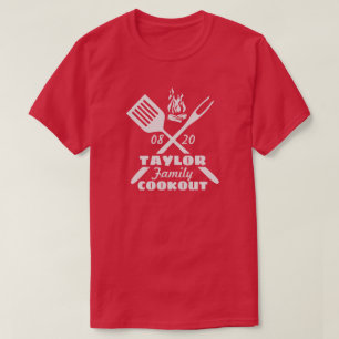 Family Cookout Reunion, grill Tools Campfire T-shirt