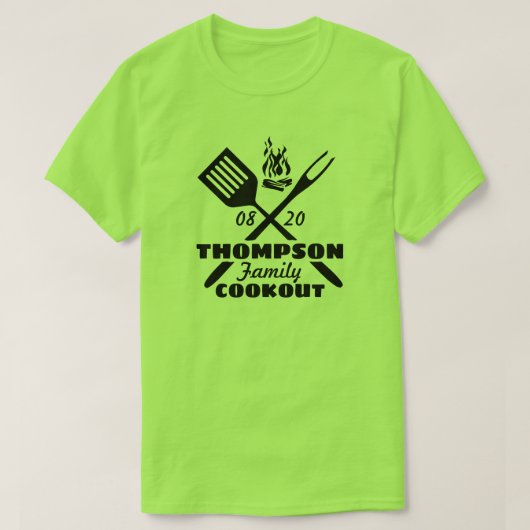 Family Cookout Reunion, grill Tools Campfire T-shirt (Design voorkant)