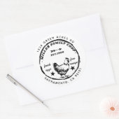 Family Coop Hen Fresh Eggs Retouradres Ronde Sticker (Envelop)