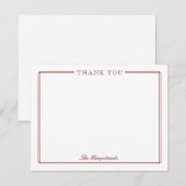 Family Couples Elegant Script Dark Red Stationery Bedankkaart (Voorkant / Achterkant)