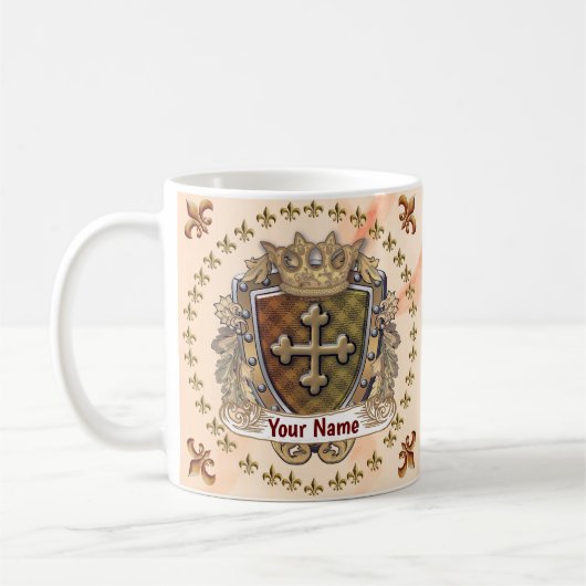 Family Crest aangepaste achternaam mok (Links)