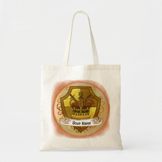 Family Crest Crown Achternaam Canvas tas (Voorkant)