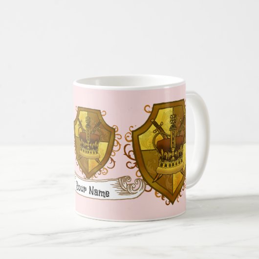 Family Crest Crown Achternaam mok (Voorkant rechts)