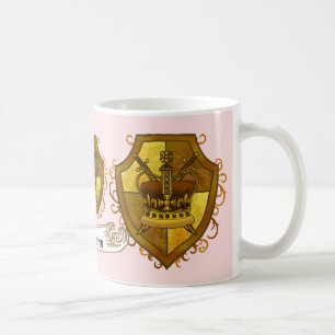 Family Crest Crown Achternaam mok