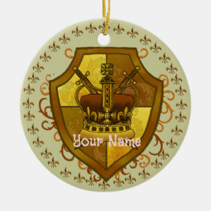 Family Crest Crown Achternaam Ornament