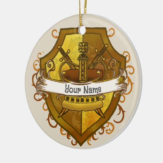 Family Crest Crown Achternaam Ornament (Links)