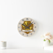 Family Crest Crown Achternaam Ronde Klok (Huis)