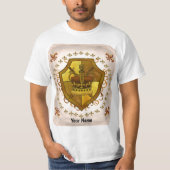 Family Crest Crown Achternaam T-shirt (Voorkant)