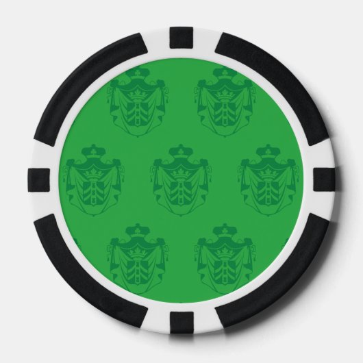 Family Crest Green Poker Chips (Voorkant)