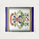 Family Crest Knight Shield Dragon Sword Monogram Wandkleed (Voorkant (horizontaal))