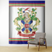 Family Crest Knight Shield Dragon Sword Monogram Wandkleed (In situ)