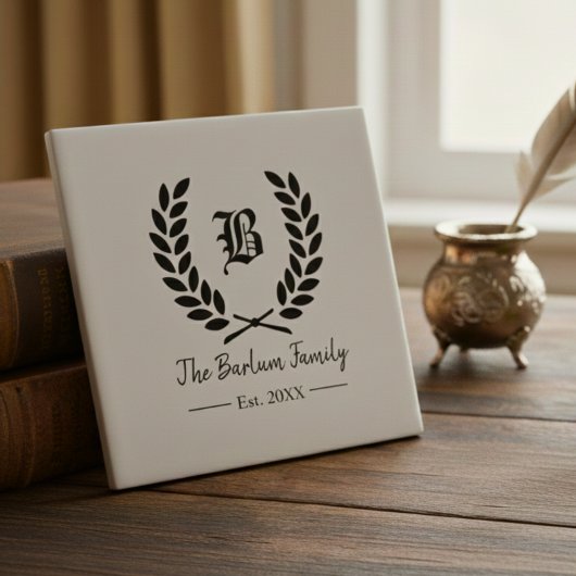 Family Crest Monogram Keramische Tegel Tegeltje