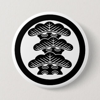[Family Crest] Right-align 3tier pine tree w/round Ronde Button 7,6 Cm