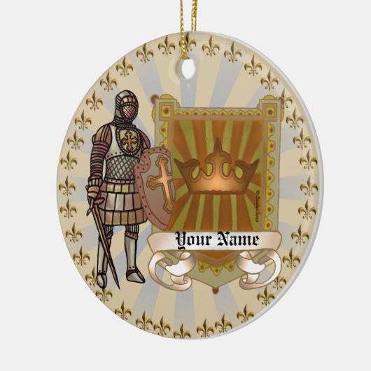 Family Crest Shield Achternaam Keramisch Ornament (Links)