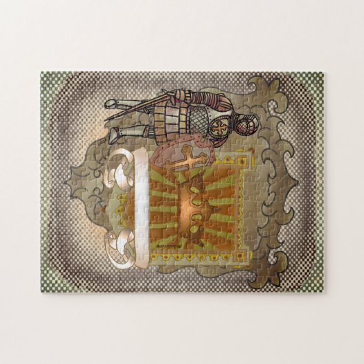 Family Crest Shield Achternaam Legpuzzel (Horizontaal)