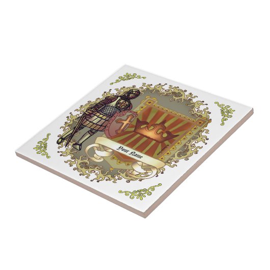 Family Crest Shield Achternaam Tegeltje (Zijkant)