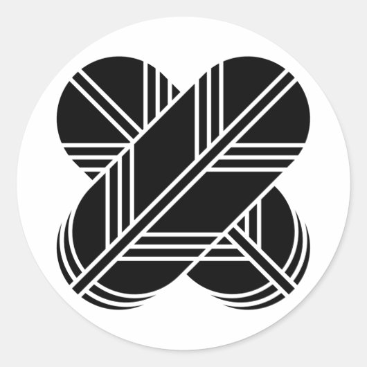 [Family Crests] Crossed hawk feathers Ronde Sticker (Voorkant)