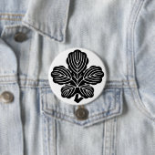 [Family Crests] Deformed Kaji leaf Ronde Button 7,6 Cm (In situ)