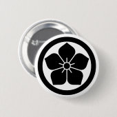 [Family Crests] Kikyo flower inside a circle Ronde Button 5,7 Cm (Voorkant /achterkant)