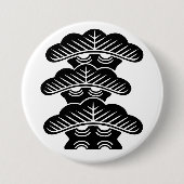[Family Crests] Left-aligned 3tiered pine trees Ronde Button 7,6 Cm (Voorkant)