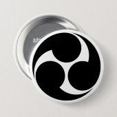 [Family Crests] Left-rotating Mitsu-domoe Ronde Button 7,6 Cm (Voorkant /achterkant)