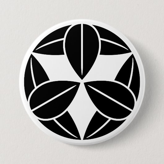 [Family Crests] Nine bamboo leaves Ronde Button 7,6 Cm (Voorkant)