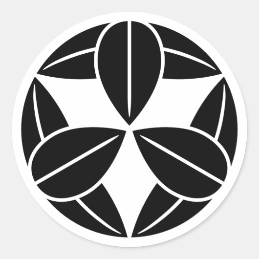 [Family Crests] Nine bamboo leaves Ronde Sticker (Voorkant)