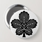 [Family Crests] Oni Kaji leaf Ronde Button 4,0 Cm (Voorkant /achterkant)