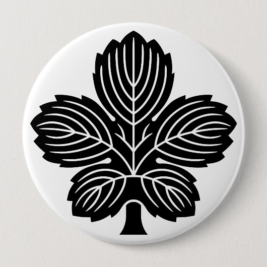 [Family Crests] Oni Kaji leaf Ronde Button 4,0 Cm (Voorkant)