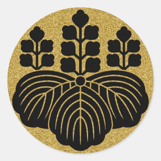 [Family Crests] Paulownia 5-7kiri Ronde Sticker (Voorkant)