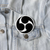 [Family Crests] Right-rotating Mitsu-domoe Ronde Button 7,6 Cm (In situ)