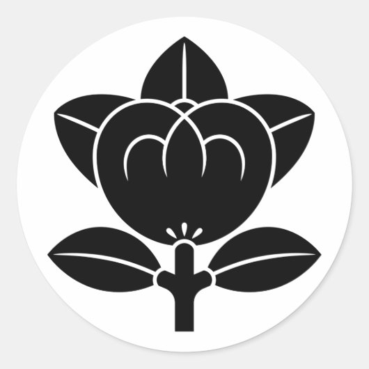 [Family Crests] Tachibana flower Ronde Sticker (Voorkant)