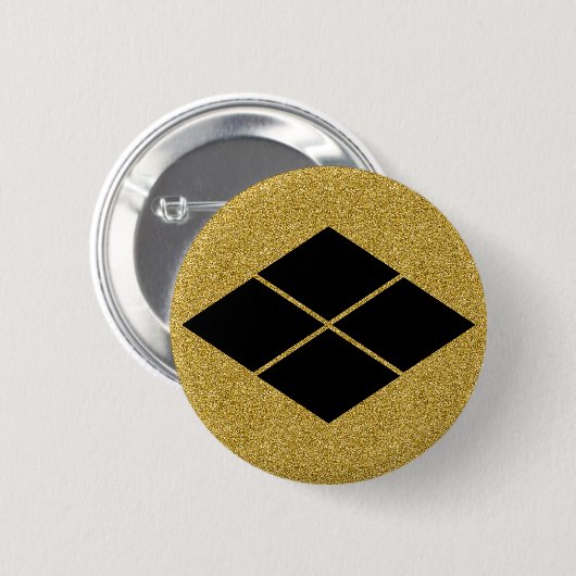 [Family Crests] Takeda-bishi Ronde Button 5,7 Cm (Voorkant /achterkant)